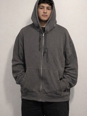 Divided Men's Charcoal Gray Zip-Up Hoodie Size XL